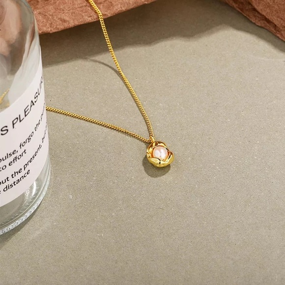 🌟Buy 1 Get 1 FREE 🍳Sunny-side up Vermeil Gold Pearl Charm Necklace silver - Picture 8 of 11